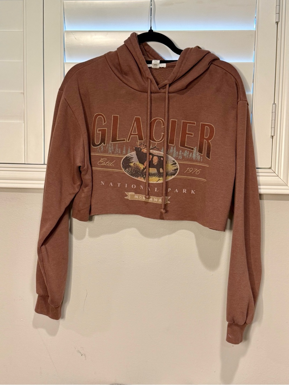 Full Tilt Women's Glacier Cropped Hoodie in Brown